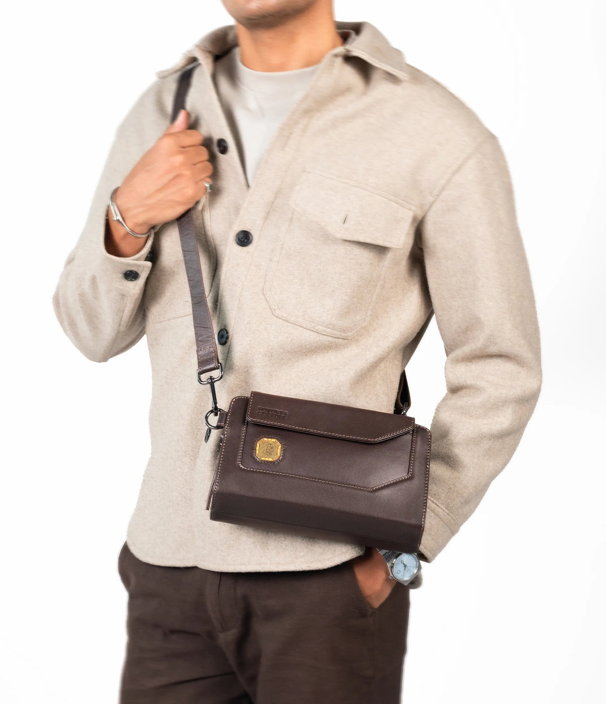One10 - Companion Sling Bag Clutch I Brown