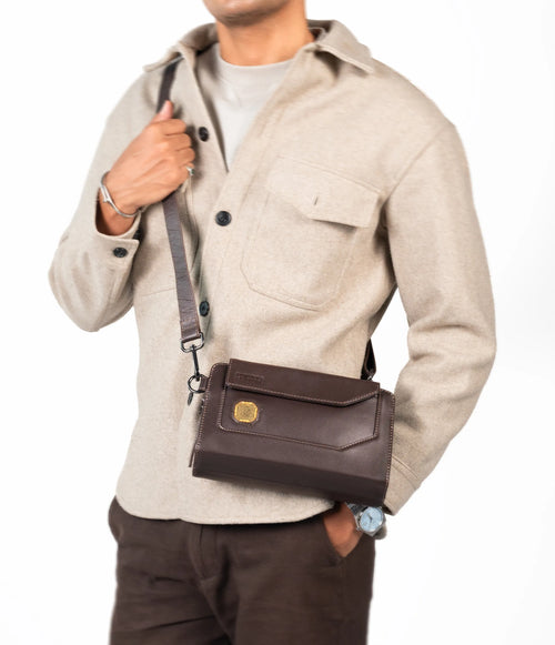 One10 - Companion Sling Bag Clutch I Brown