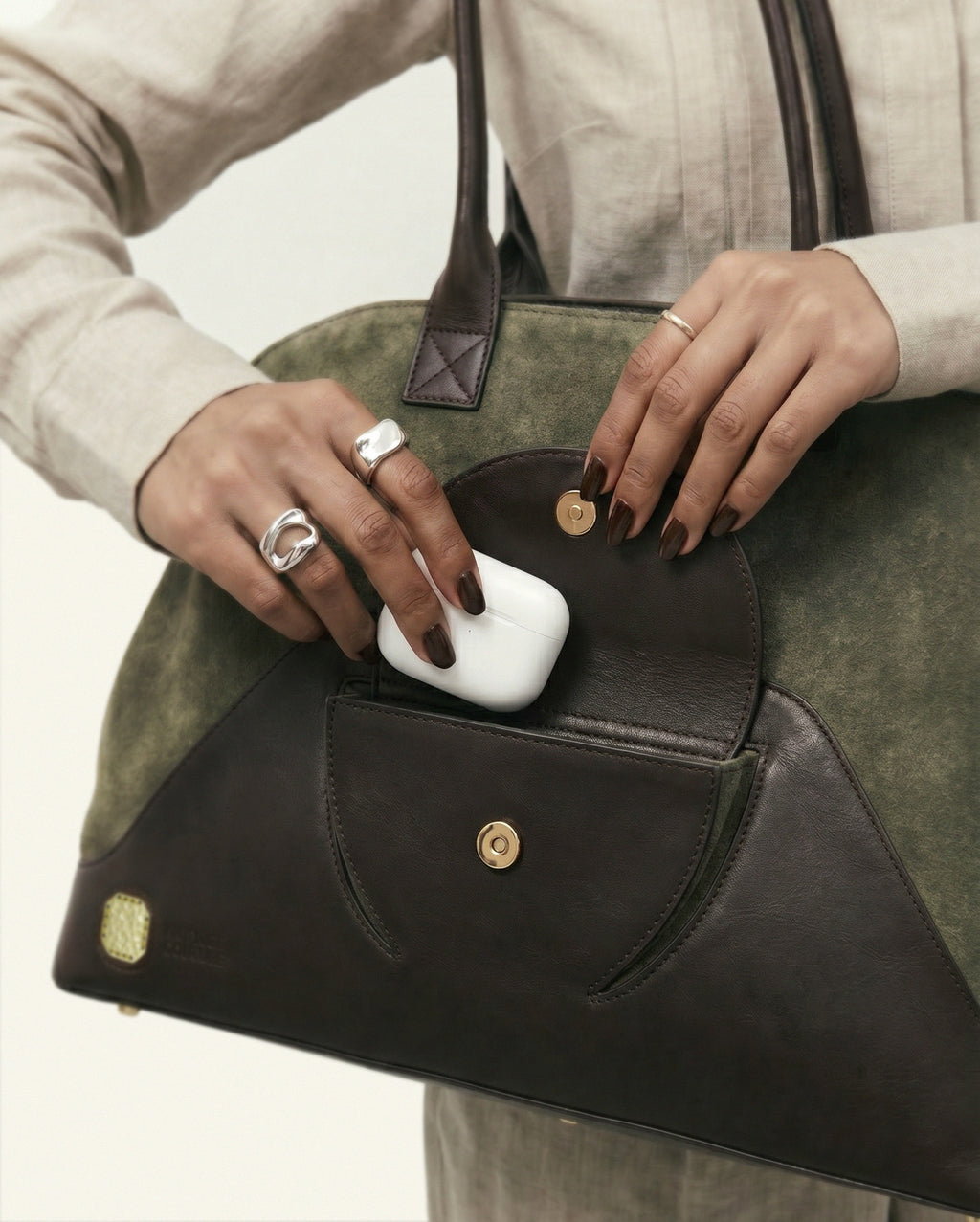 One11 - Large tote bag in supple Leather & Suede