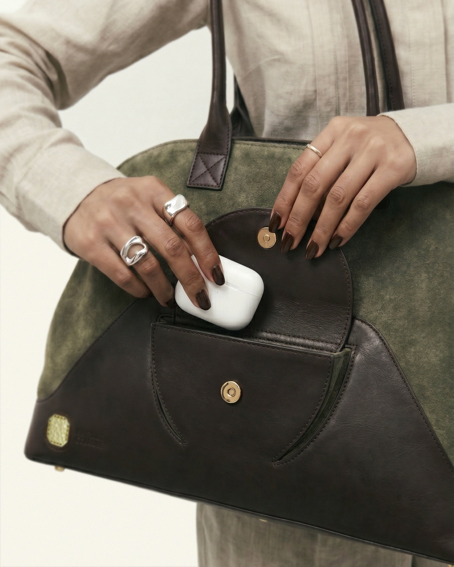 One11 - Large tote bag in supple Leather & Suede