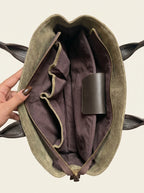 One11 - Large leather laptop Tote Bag