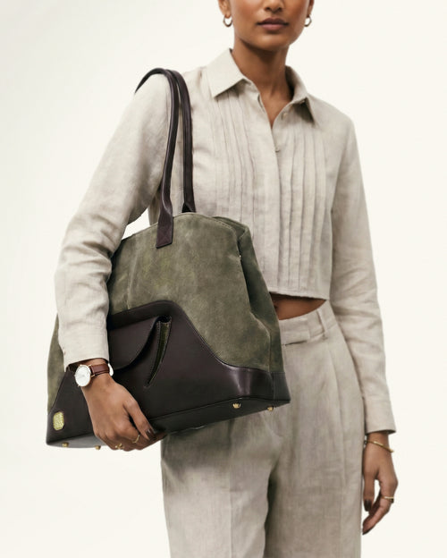 One11 - Large tote bag in supple Leather & Suede